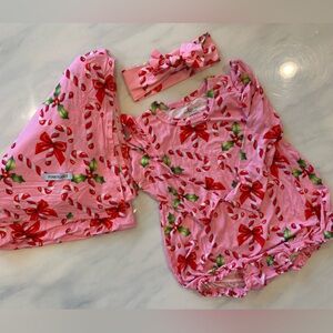Baby Girl Posh Peanut matching holiday set EUC